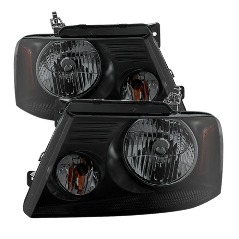 xTune Ford F150 04-08 Amber Crystal Headlights Black Smoked HD-JH-FF15004-AM-BSM - 9030338