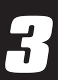 Hardline Dirt Digits 3pk 5.5 in. - High Gloss Number 3 - White - DD53W-3