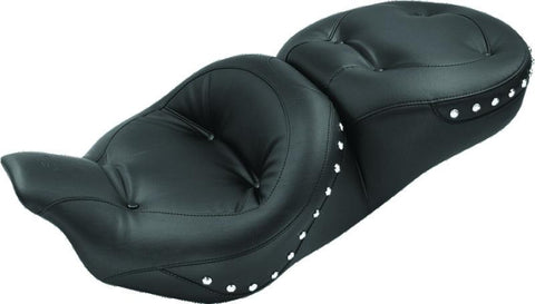 Mustang 08-21 Harley Electra Glide,Rd Glide,Rd King,Street Glide Std Tour 1PC Seat w/Studs - Black - 76037