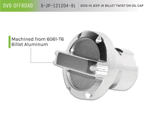 DV8 Offroad 2012-14 Jeep JK Twist On Billet Oil Cap - D-JP-121204-BL