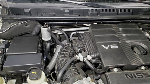 J&amp;L 2022-2024 Nissan Frontier 3.8L V6 Passenger Side Oil Separator 3.0 - Clear Anodized - 3113P-C