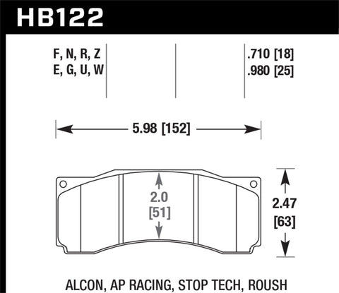 Hawk StopTech ST-60 Caliper Performance Ceramic Street Brake Pads - HB122Z.710