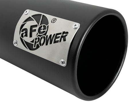 aFe SATURN 4S 4in SS Intercooled Exhaust Tip - Black 4in In x 5in Out x 12in L Bolt-On - 49T40501-B122