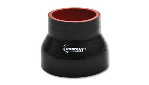 Vibrant 4 Ply Reinforced Silicone Transition Connector - 2.25in I.D. x 3in I.D. x 3in long (BLACK) - 2770