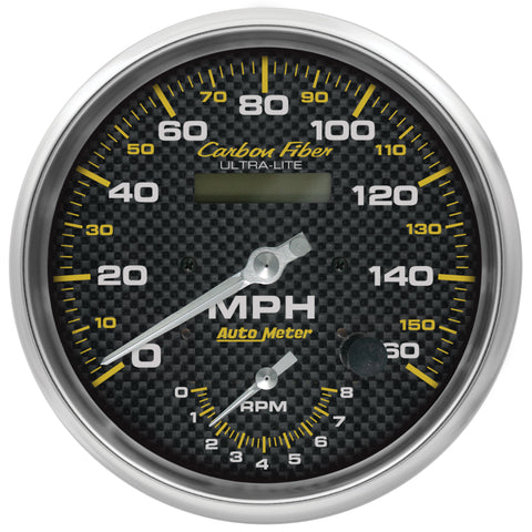 AutoMeter 160mph & 8k RPM Electric Program 5in. Carbon Fiber Gauge Tach/Speedo - 4878