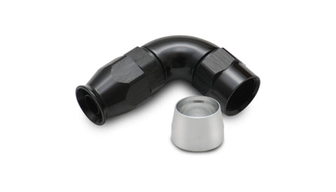 Vibrant Aluminum 90 Deg One Piece Hose End Fitting for PTFE Lined Hose -8AN Size - 28908