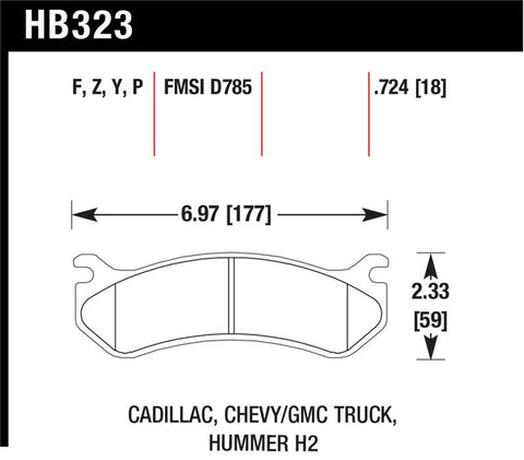 Hawk Chevy / GMC Truck / Hummer LTS Street Rear Brake Pads - HB323Y.724