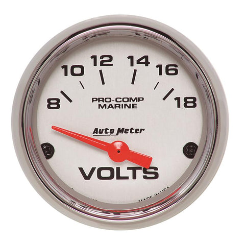 Autometer Marine Chrome Ultra-Lite 2-1/16in 18V Electric Voltmeter Gauge - 200756-35