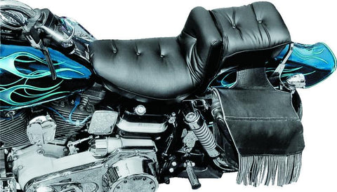 Mustang 58-84 Harley FX/FL Duke Extra Wide 1PC Seat Regal - Black - 75060