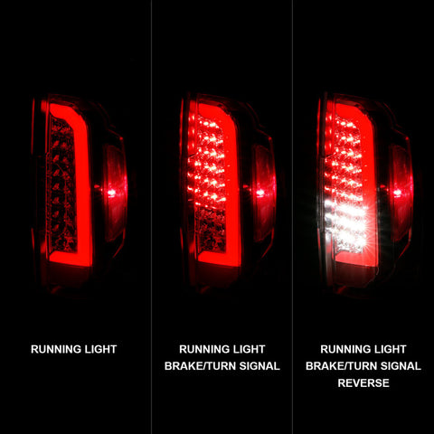 ANZO 15-21 Chevy Colorado LED Taillights w/ Light Bar Chrome Housing Clear Lens - 311407