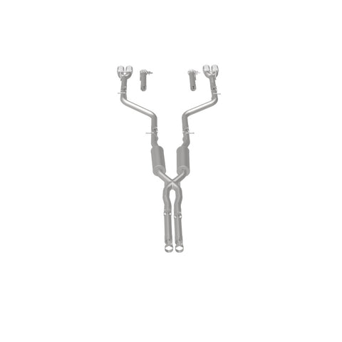 MagnaFlow Cat-Back, SS, 2.5in, Quad Split Rear 3.5in Tip 2015 Dodge Challenger R/T 5.7L - 19209