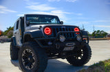 Oracle Jeep Wrangler JK 07-17 LED Waterproof Halo Kit - ColorSHIFT w/ Simple Controller - 3943-504