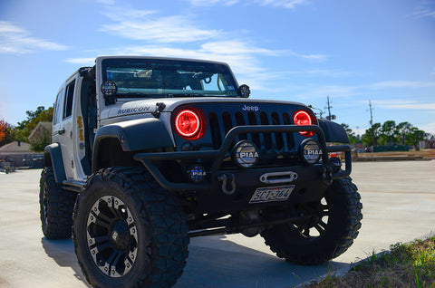 Oracle Jeep Wrangler JK 07-17 LED Waterproof Halo Kit - ColorSHIFT w/ Simple Controller - 3943-504