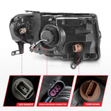 ANZO 2008-2012 Ford Escape Projector Headlights w/ Halo Black - 111355