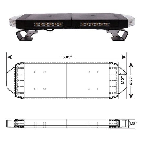 Putco 16in Hornet Light Bar - (Amber) LED Stealth Rooftop Strobe Bar - 950116