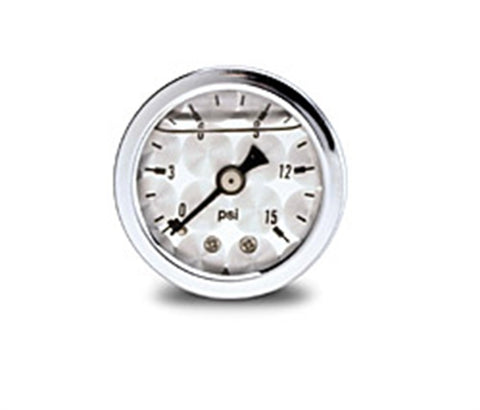 Russell Performance 15 psi fuel pressure gauge machine face (Liquid-filled) - 650390