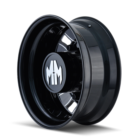 Mayhem 8180 BigRig 24.5x8.25/10x285.75 BP/168mm Offset/220.1mm Hub Rear Black w/ Milled Spokes Wheel - 8180-245810BMR