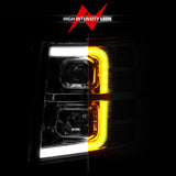 ANZO 2007-2013 Chevrolet Silverado 1500 Projector w/ Light Bar Chrome Housing w/ Sequential - 111546