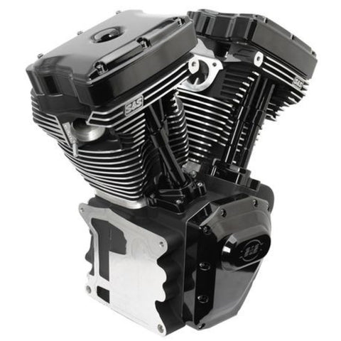 S&S Cycle 06-17 Dyna T124 Black Edition Long Block Engine - Wrinkle Black - 310-0900A