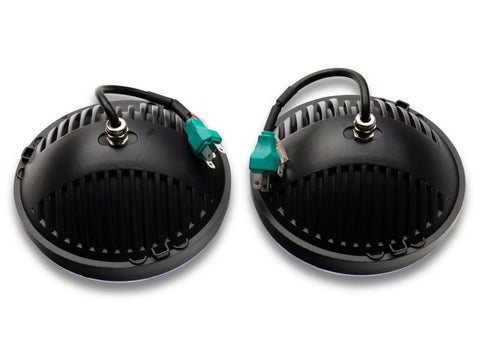 Raxiom 97-18 Jeep Wrangler TJ & JK Axial 7-In LED Headlights w/ DRL - Blk Housing (Clear Lens) - J143372