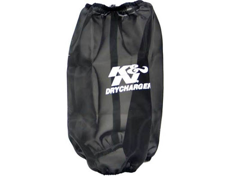 K&N 6.625in Base ID / 5.25in Top ID / 9.5in H Round Tapered Black Drycharger Air Filter Wrap - RC-4780DK