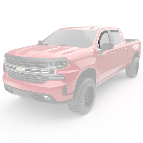 EGR 2019 Chevy 1500 Crew Cab In-Channel Window Visors - Dark Smoke - 571691