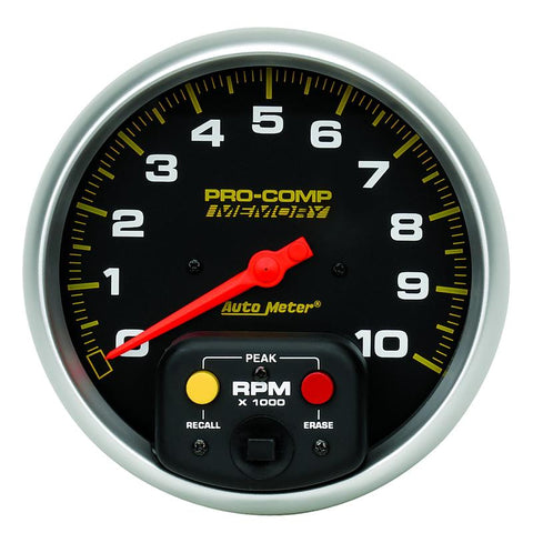 Autometer 5 inch Diesel 6000 RPM with Memory 4 Pulse Tachometer pedestal Mount - 6806
