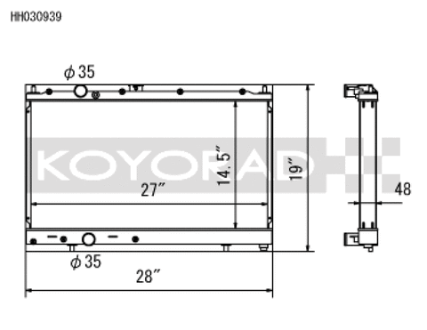Koyo 97-00 Mitsubishi Evolution 4/5/6 Turbo (MT) Radiator *For use with 03-07 Evo Fan Shroud ONLY* - HH030939