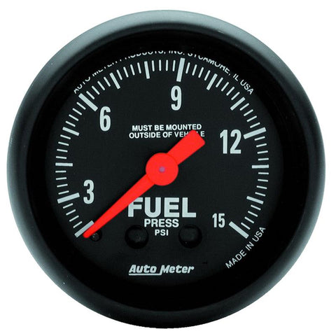 Autometer Z Series 2-1/16in 15 PSI Mechanical Fuel Pressure Gauge - 2603