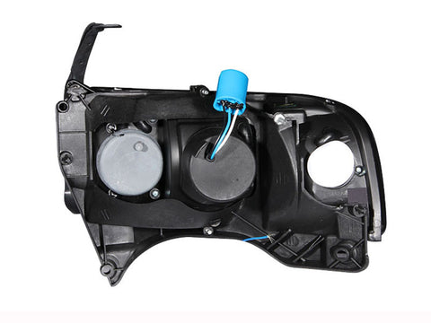 ANZO 1994-2001 Dodge Ram Crystal Headlights Black w/ LED - 111205