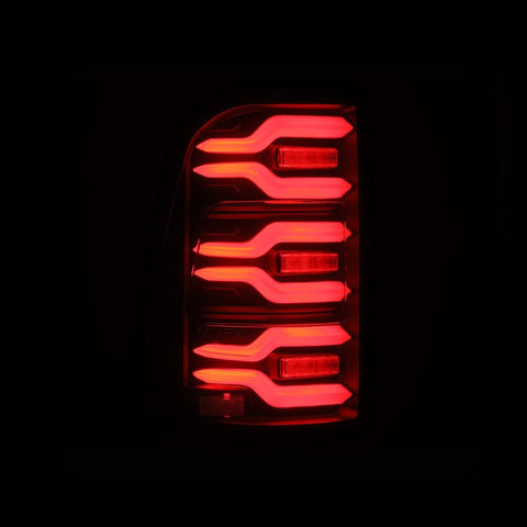 AlphaRex 19-21 Dodge Ram 1500 Luxx-Series LED Tail Lights Black w/Activ Light/Seq Signal - 640040