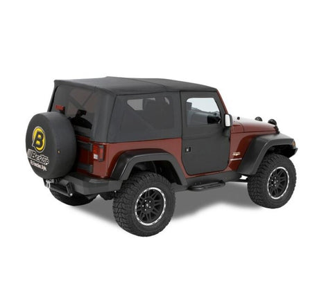 Bestop 07-18 Jeep Wrangler JK Full Fabric Doors (Front Doors Black Twill) - 51798-17