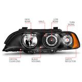 ANZO 1997-2001 BMW 5 Series Projector Headlights w/ Halo Black - 121017