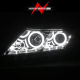 ANZO 2011-2013 Kia Optima Projector Headlights w/ Halo Chrome (CCFL) - 121459