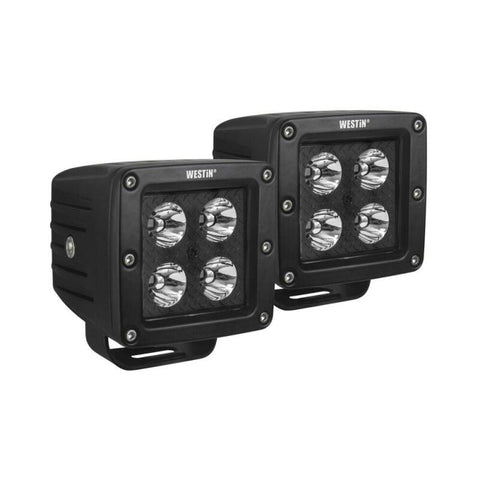 Westin HyperQ LED Auxiliary Lights 3in x 3in cube 20w Flood - Black - 09-12205B-PR