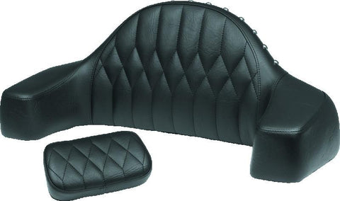 Mustang 14-21 Indian Chieftain,Chief,Dk Horse,Rdmaster,Vintage Passenger Backrest w/Stitch - Black - 76022