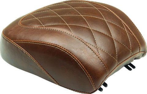 Mustang 18-21 Harley Fat Boy Wide Tripper Passenger Seat Diamond Stitch - Brown - 83024