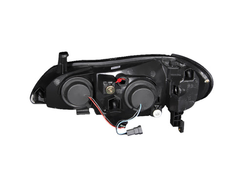 ANZO 2000-2004 Infiniti I30 Projector Headlights w/ Halo Black - 121077