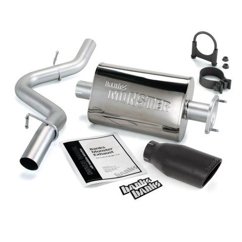 Banks Power 04-06 Jeep 4.0L Wrangler Unlimited Monster Exhaust Sys - SS Single Exhaust w/ Black Tip - 51315-B