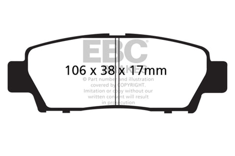 EBC 95-96 Toyota Avalon 3.0 Greenstuff Rear Brake Pads - DP21714