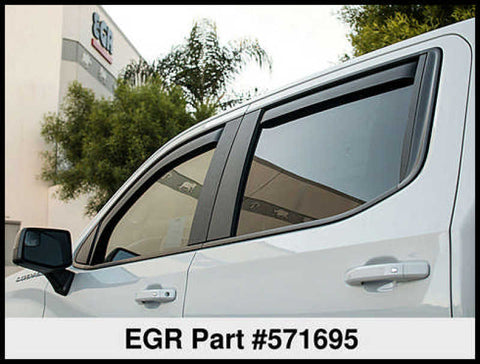 EGR 2019 Chevy 1500 Crew Cab In-Channel Window Visors - Matte - 571695