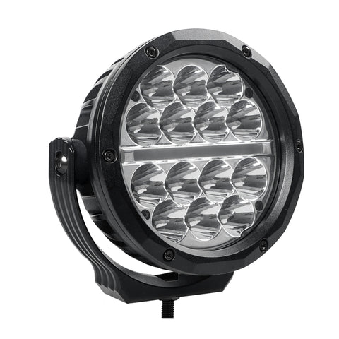 Go Rhino Xplor Bright Series Round LED Driving Light Kit w/DRL (Surface Mount) 6in - Blk (2 pc) - 750700623DRS