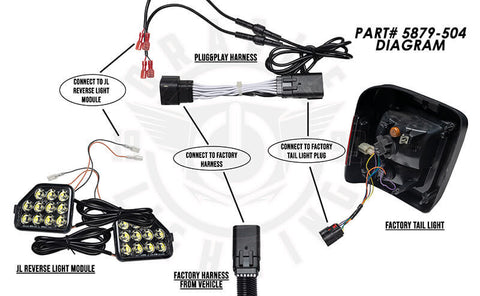 Oracle Plug & Play Wiring Adapter for Jeep Wrangler JL Reverse Lights - 5879-504
