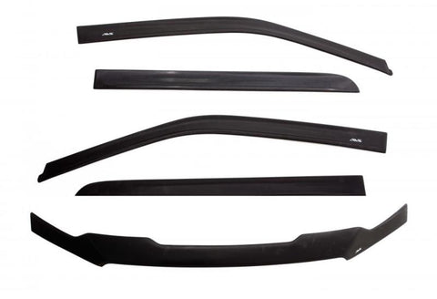 AVS 07-13 Chevy Silverado 1500 Crew Cab Ventvisor & Aeroskin Deflector Combo Kit - Matte Black - 56007002