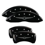 MGP 4 Caliper Covers Engraved Front & Rear Style 1/Chrysler Wing Black finish silver ch - 32004SCW1BK