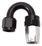 Russell Performance -10 AN Black/Silver 180 Degree Tight Radius Full Flow Swivel Hose End - 613523