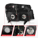 ANZO 04-12 GM Colorado/Canyon/I-Series Crystal Headlights - w/ Light Bar Black Housing 4pcs - 111558