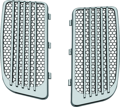 Kuryakyn Radiator Grills For Twin Cooled Models Chrome & Black (Pair) - 7681