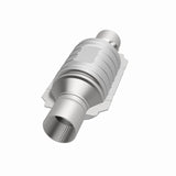 MagnaFlow Univ Conv 2in In/Out Ctr/Ctr Round 9in Body L x 5.125in W x 13in Overall L Single O2 Port - 51234