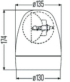 Hella Rotating Beacon H12V Amber Lamp 2Rl - 007337021